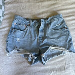 Signature by Levi Strauss Light Blue Distressed Jean Shorts